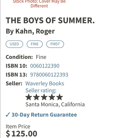 First Edition The Boys of Summer Hardcover Book 1971 Baseball - Picture 9 of 9